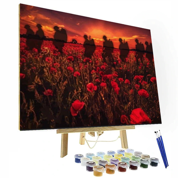 Soldiers Poppy Field Paint By Numbers Painting Kit