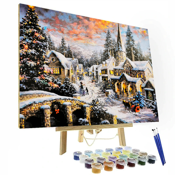 DIY Christmas In The Country Paint By Numbers Painting Kit