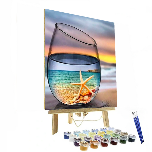 DIY Seaside Beach Scenery In A Wine Glass Paint By Numbers Painting Kit