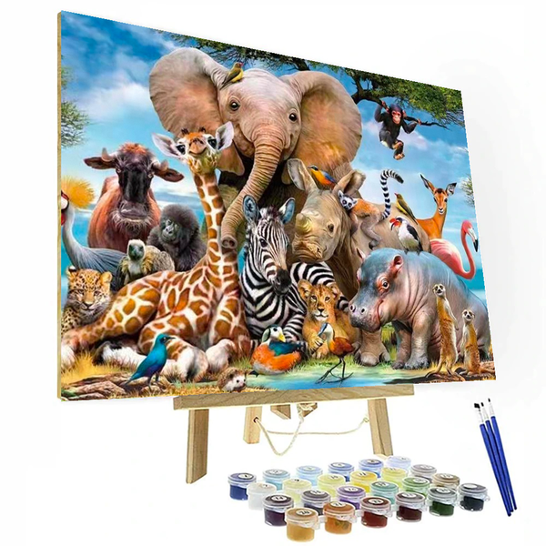 DIY Elephant Paint By Numbers Painting Kit