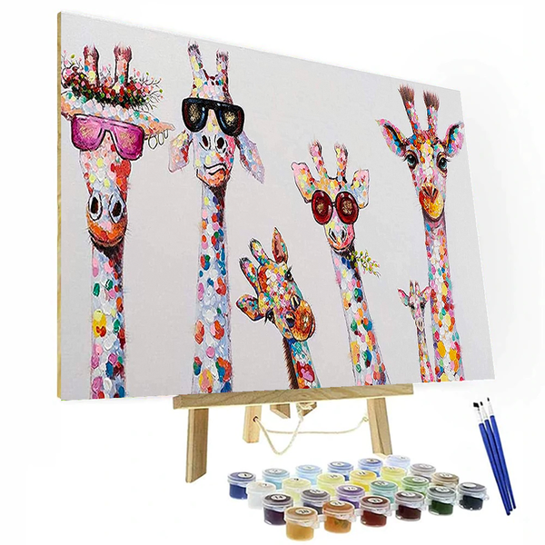 DIY Giraffe Paint By Numbers Painting Kit