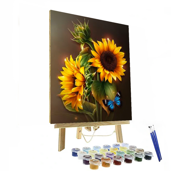 DIY Sunflower And Butterfly Paint By Numbers Painting Kit