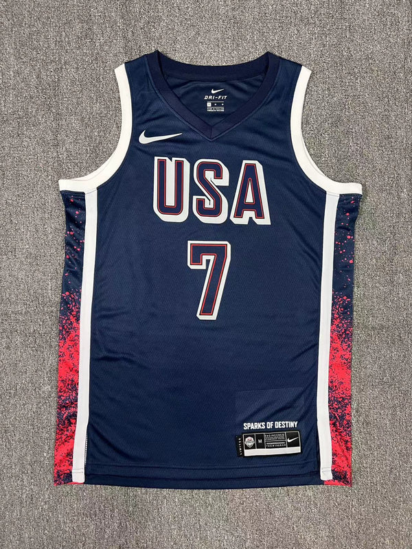 24 Olympische Spiele DURANT USA Team Dunkelblau Fan Edition 