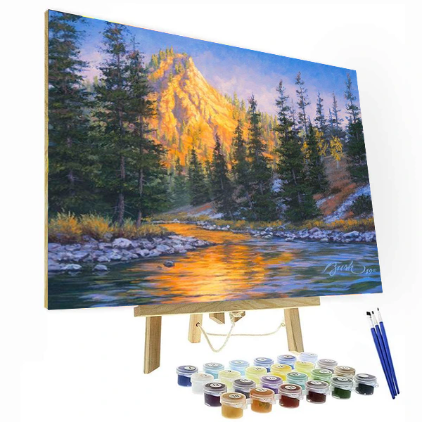 First Light Mountain Paint By Number Painting Set