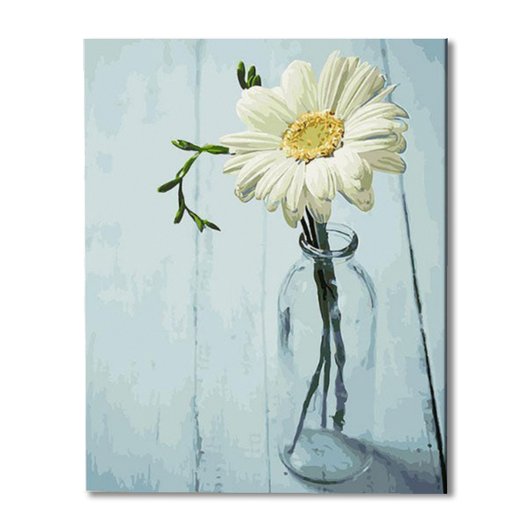 White Flower Paint By Numbers Painting Kit