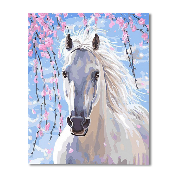 White Horse Paint By Numbers Painting Kit