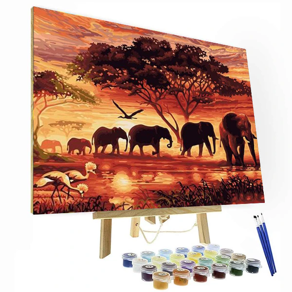 Elephant Safari Trail Paint By Number Painting Set