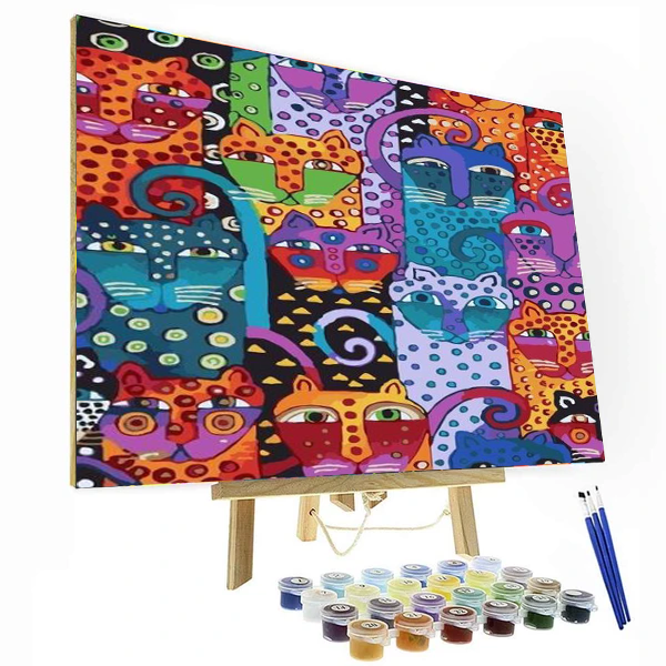 Cats and Dots Paint By Number Painting Set