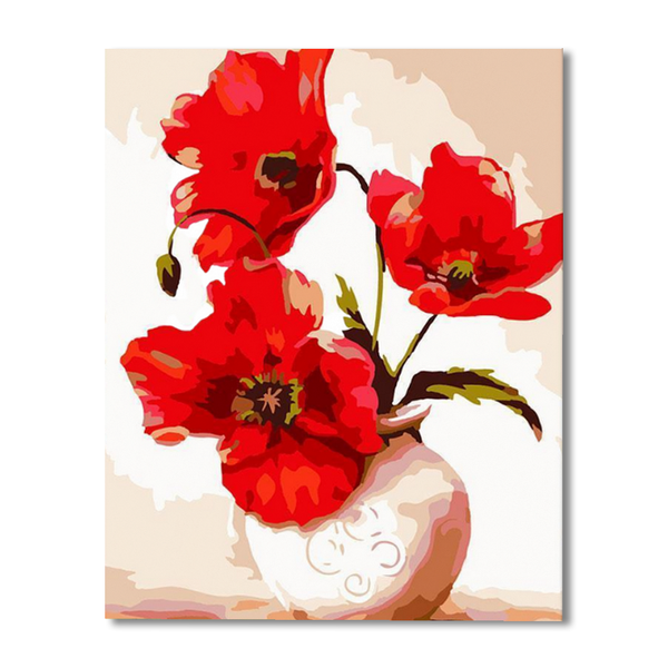 Red Flower Paint By Numbers Painting Kit