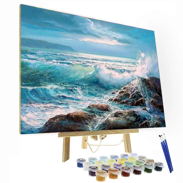 Waves Crashing Paint By Number Painting Set