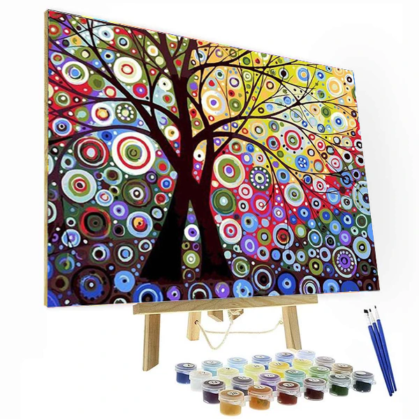 Rainbow Tree Paint By Number Painting Set