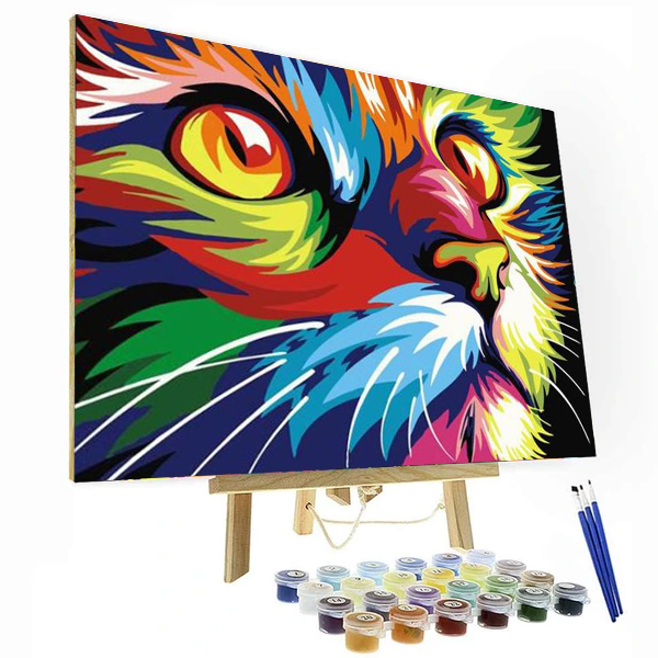 Colorful Cat Paint By Number Painting Set