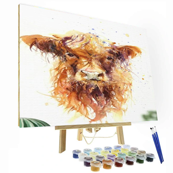 Highland Baby Cow Paint By Number Painting Set