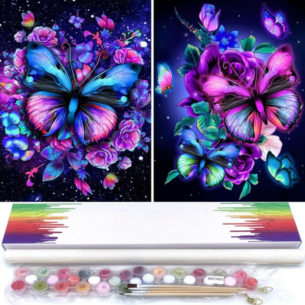 2 Pieces Cosmic Flutter Paint By Numbers Kit