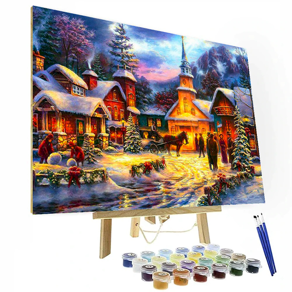 Christmas In Town Paint By Numbers Painting Kit