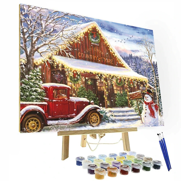 Christmas Country Store Paint By Numbers Painting Kit