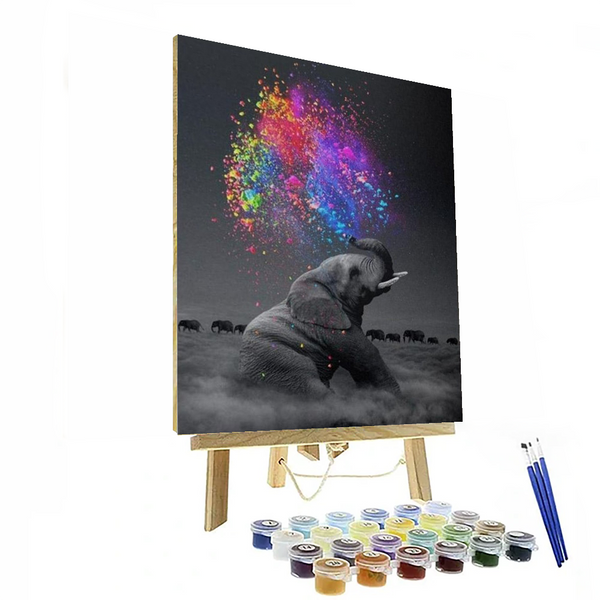 Colorful Elephant Paint By Numbers Painting Kit