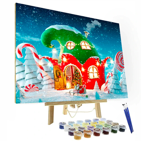 Christmas Elf House Paint By Numbers Painting Kit