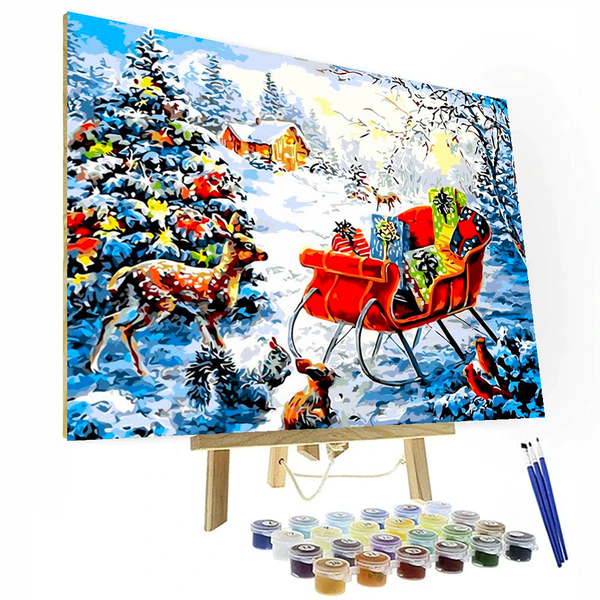 Christmas Sleigh Paint By Numbers Painting Kit