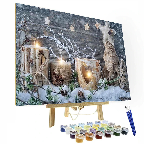 Christmas Snow Lantern Paint By Numbers Painting Kit