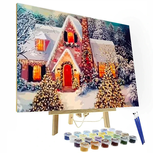 Christmas House Decorations Paint By Numbers Painting Kit