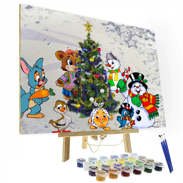 Christmas Celebration With Friends Paint By Numbers Painting Kit