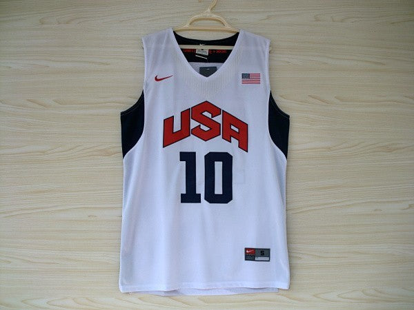 Maglia bianca ricamata n. 10 Kobe Bryant della squadra dei sogni americani del 2012 