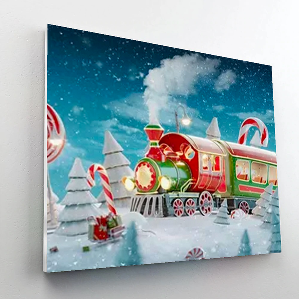 Christmas Train Ride Paint By Numbers Painting Kit