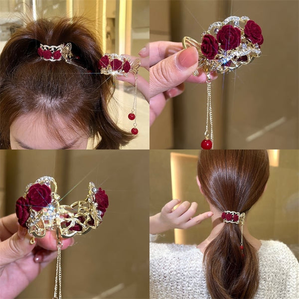 🎅Early Christmas Sale🔥Create a noble elegance - 🌹 Vintage rose hairpins 🌹