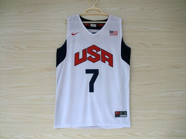 2012 American Dream Team #7 Westbrook Weißes besticktes Trikot 