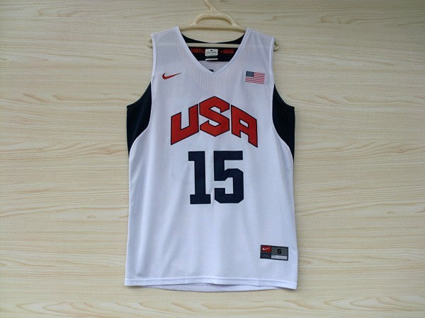 Maglia ricamata n. 15 Anthony White della squadra americana del Dream Team del 2012 