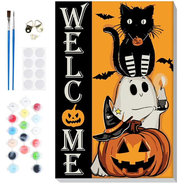 Welcome To Halloween Fun Paint By Numbers Kit