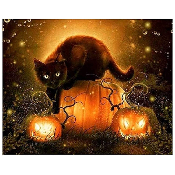 Cat And Halloween DIY Canvas Painting Kit