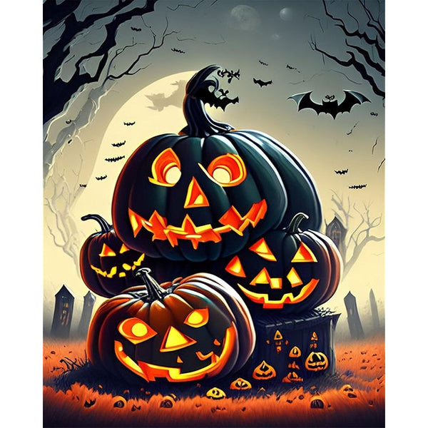 Pumpkins Of The Haunted Forest Paint By Numbers Kit