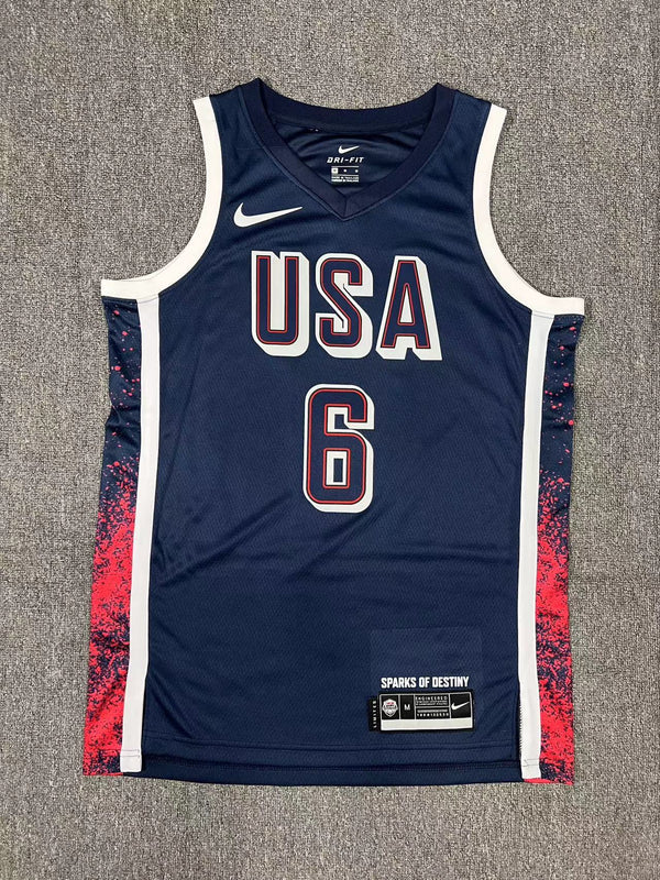 24 Olympische Spiele JAMES USA Team Dunkelblau Fan Edition 