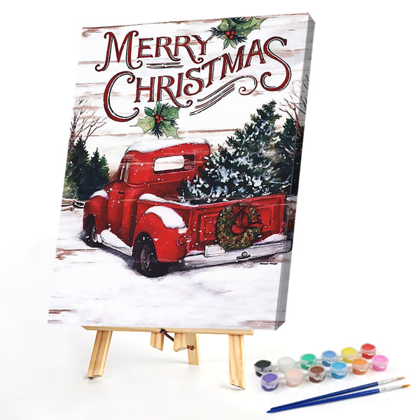 Christmas Car-Paint by Numbers-40x50cm