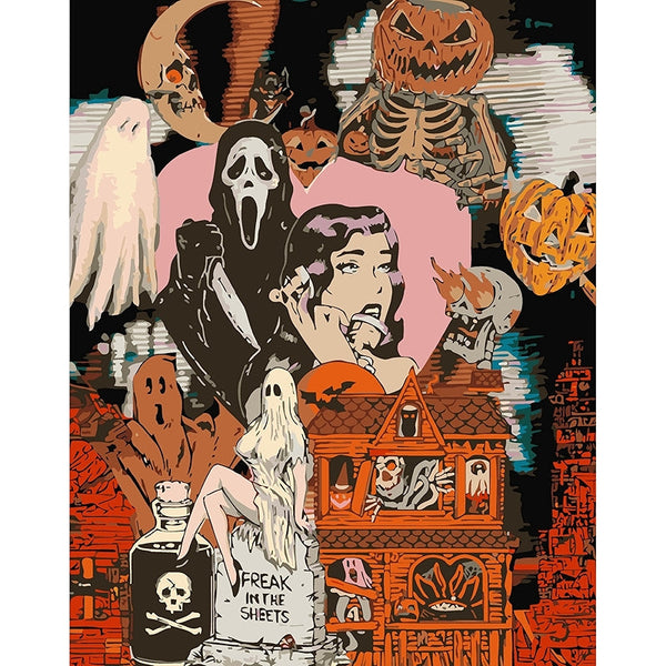 Halloween Theme Paint By Numbers Kit