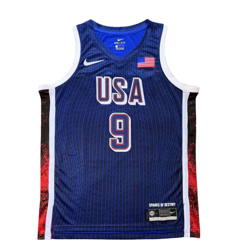 Maglia pressata a caldo HALIBURTON #9 USA Dream Team Olimpiadi Parigi 2024 