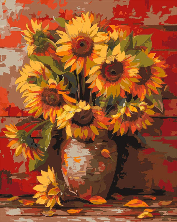 Paint by Numbers - Autumn Sunflower Vase