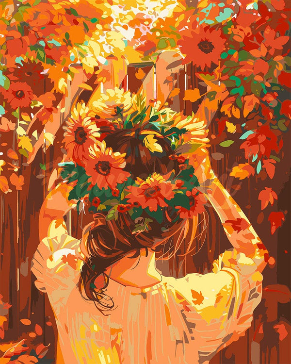 Paint by Numbers - Girl with Autumn Wreath