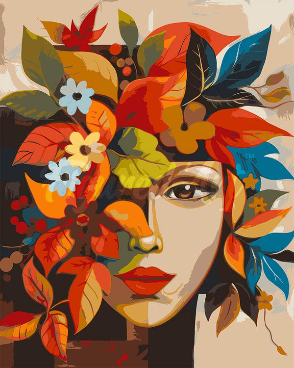 Paint by Numbers - Autumn Flora Face Inspired by Picasso