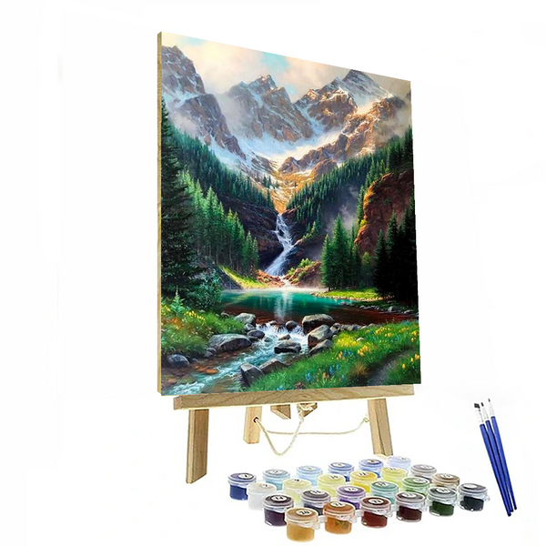 Rocky Mountain Waterfall Paint By Numbers Painting Kit