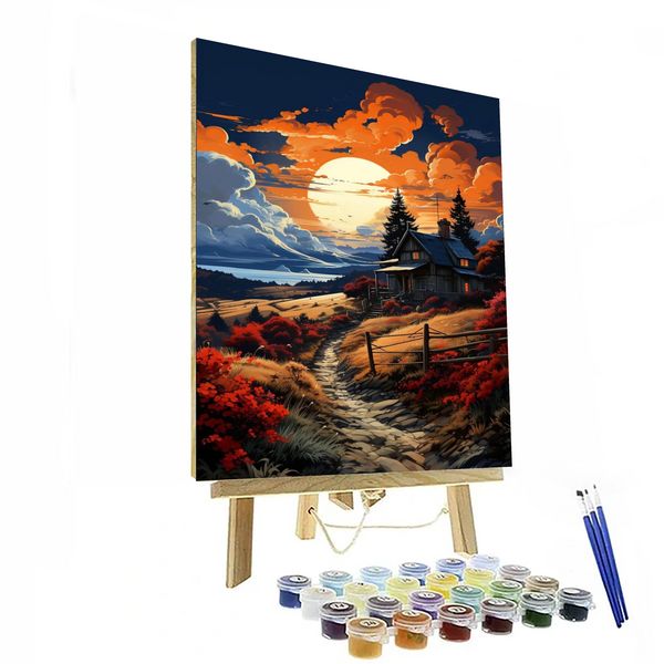 Sunset And House Paint By Numbers Kit