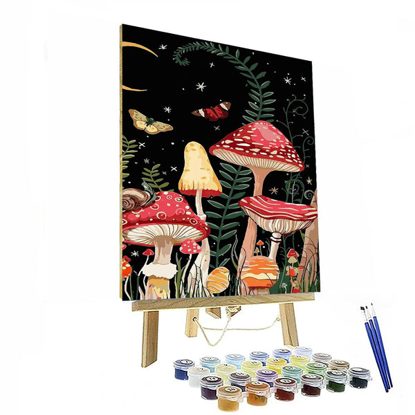 Enchanted Forest Mushrooms Paint By Number Kit