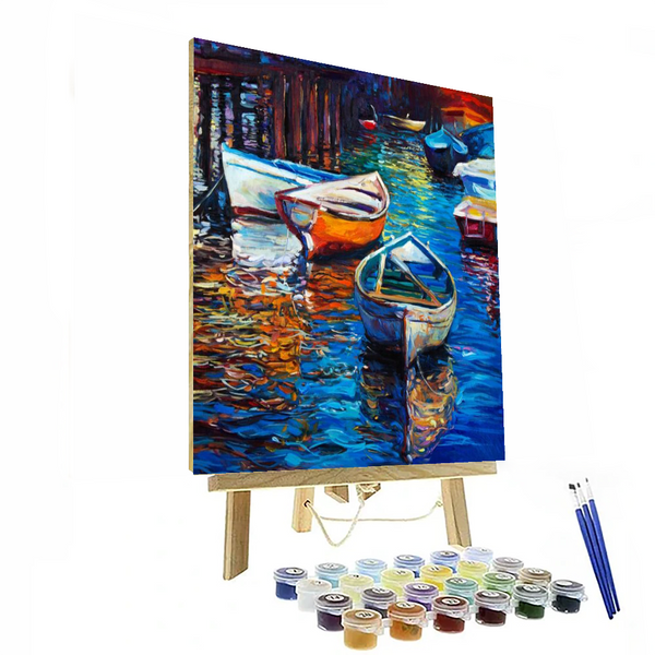 Boats And Jetty Paint By Numbers Painting Kit