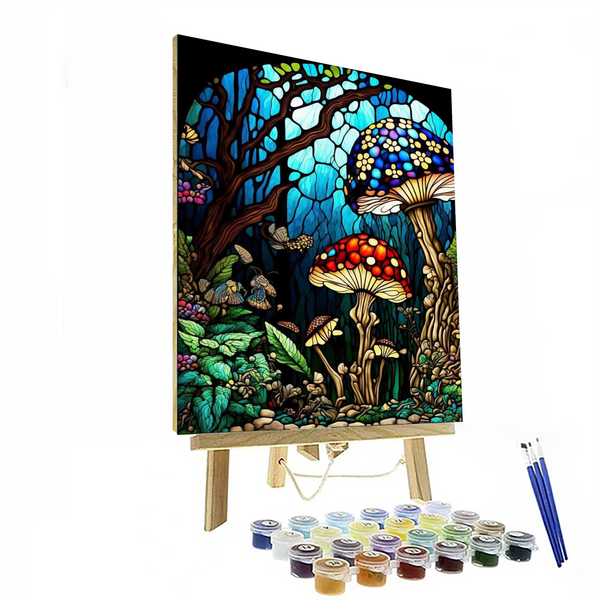 Stained Glass Style Mushroom Paint By Numbers Kit