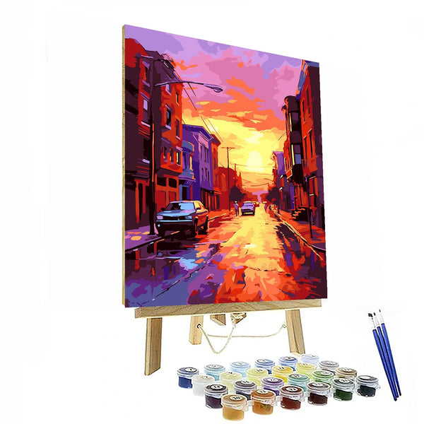 City Street Scenery Paint By Numbers Kit