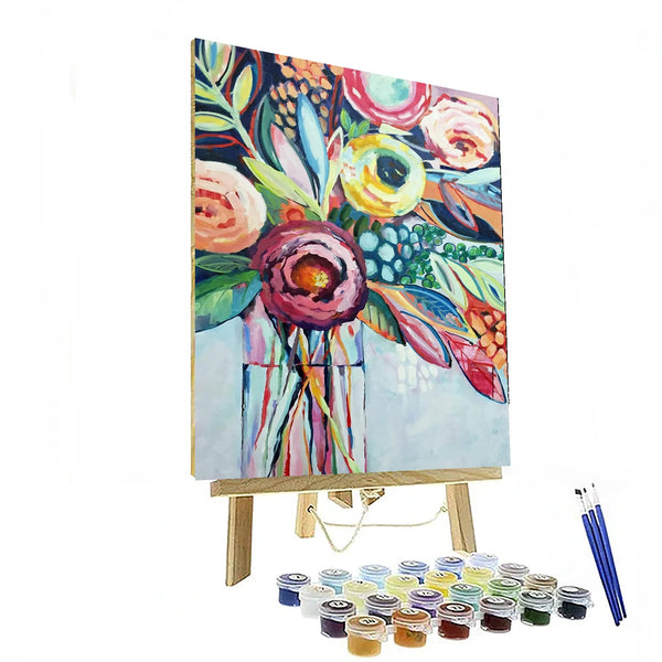 Abstract Floral Paint By Numbers Kit