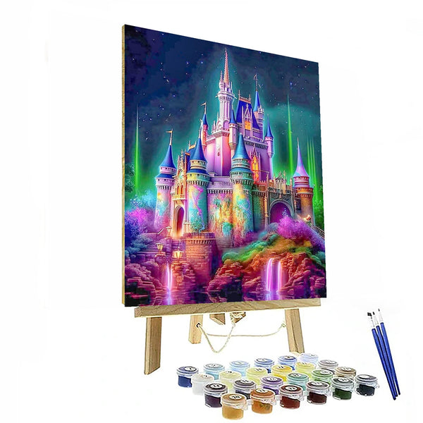 Enchanted Watercolor Castle Paint By Number Canvas Kit