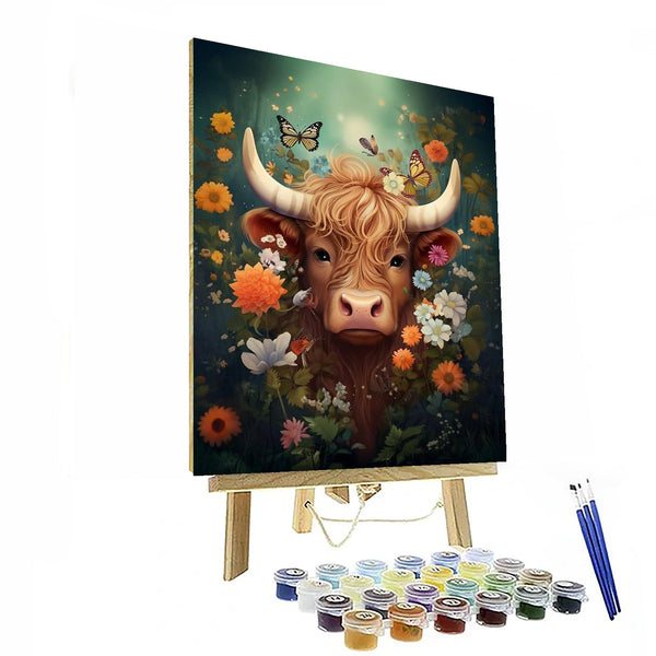 Cow And Flowers Paint By Number Kit